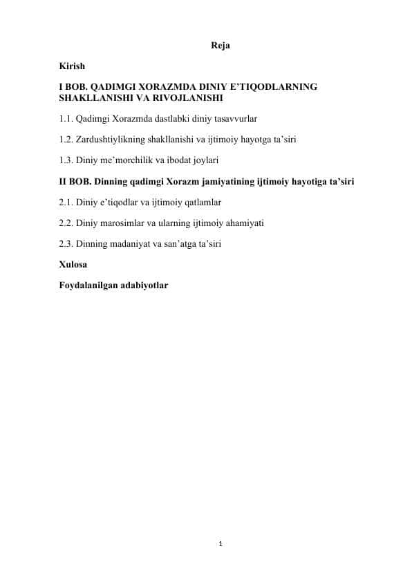 QADIMGI XORAZMDA DINIY E’TIQODLARNING SHAKLLANISHI VA RIVOJLANISHI.docx