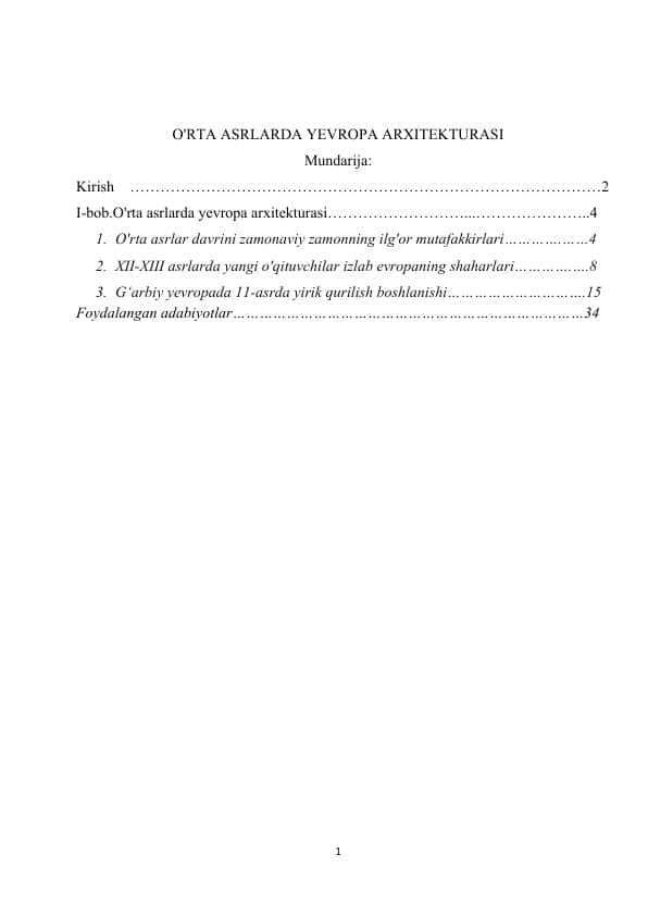 O'RTA ASRLARDA YEVROPA ARXITEKTURASI tayyor.docx