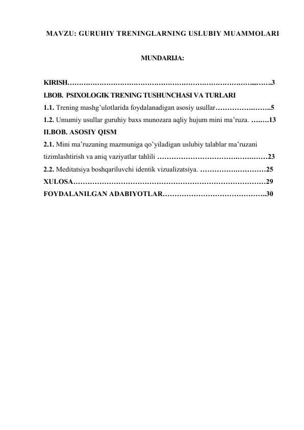 GURUHIY TRENINGLARNING USLUBIY MUAMMOLARI.docx