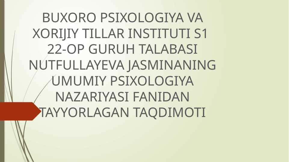 Umumiy psixologiya