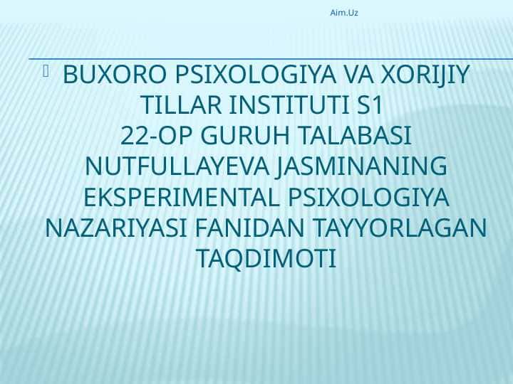 Experimental psixologiya