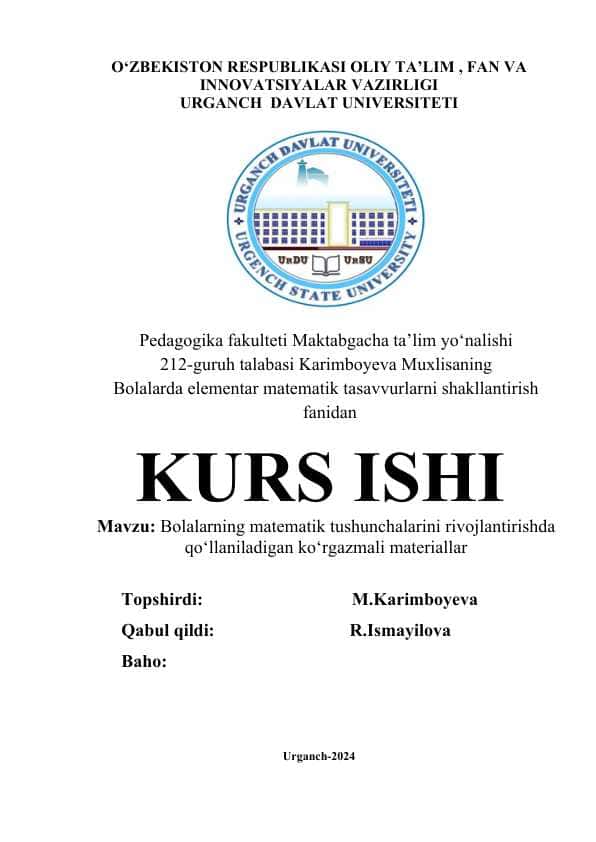 Bolalarning matematik tushunchalarini rivojlantirishda qo‘llaniladigan ko‘rgazmali materiallar.docx