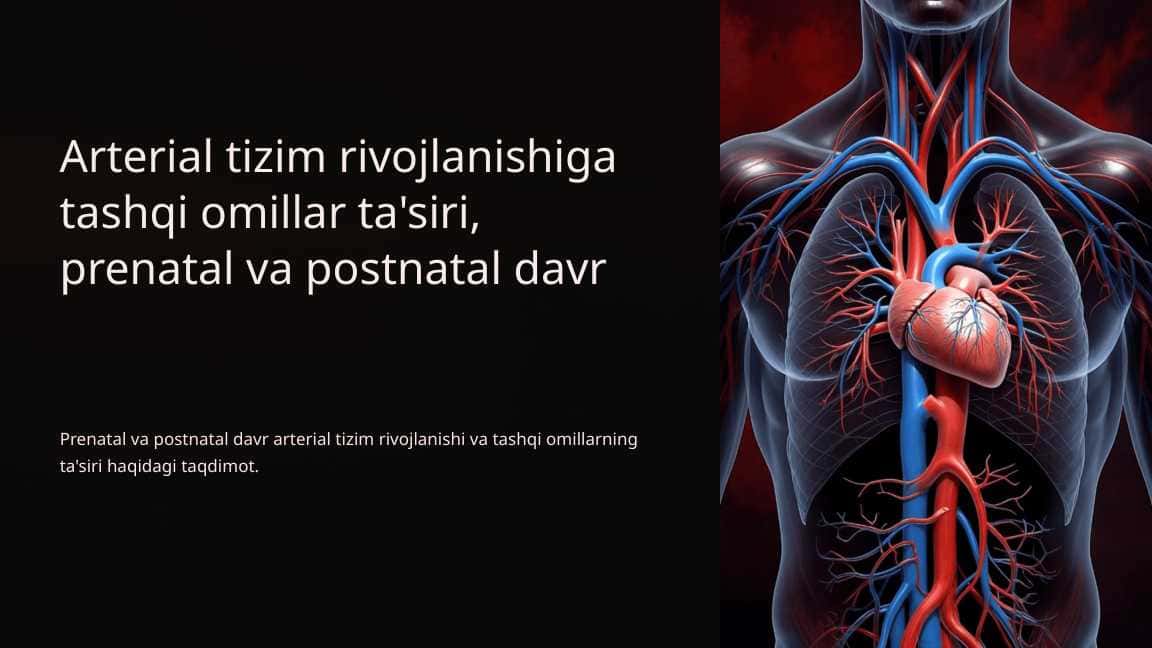 Arterial tizim rivojlanishiga tashqi omillar ta'siri, prenatal va postnatal davr