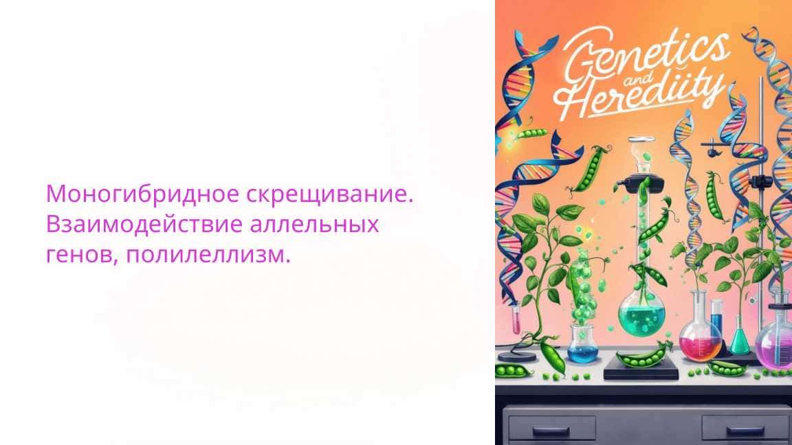 Моногибридное скрещивание. Взаимодействие аллельных генов, полилеллизм