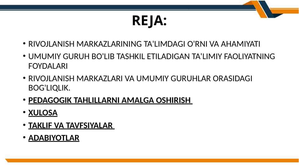 RIVOJLANISH MARKAZLARINING TA'LIMDAGI O'RNI VA AHAMIYATI