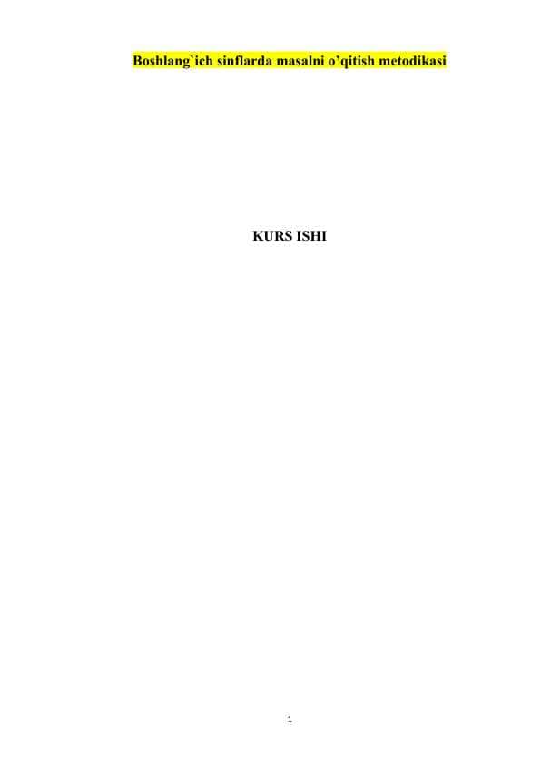 Boshlang`ich sinflarda masalni o’qitish metodikasi K.docx