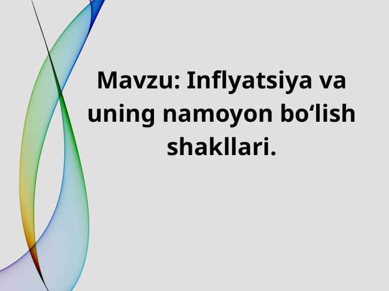 Infilyatsiya va uning namoyon boʼlish shakllari