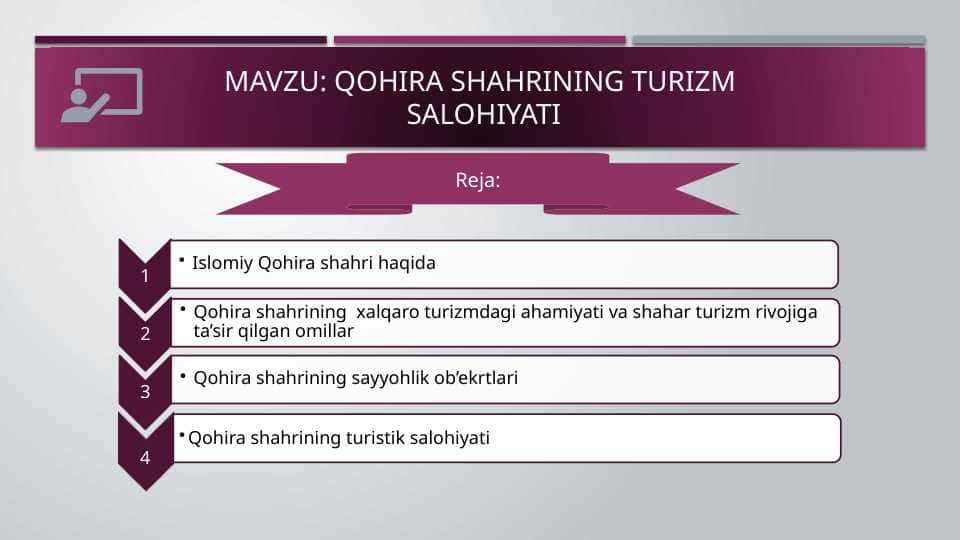 qohira shahrining turizm salohiyati