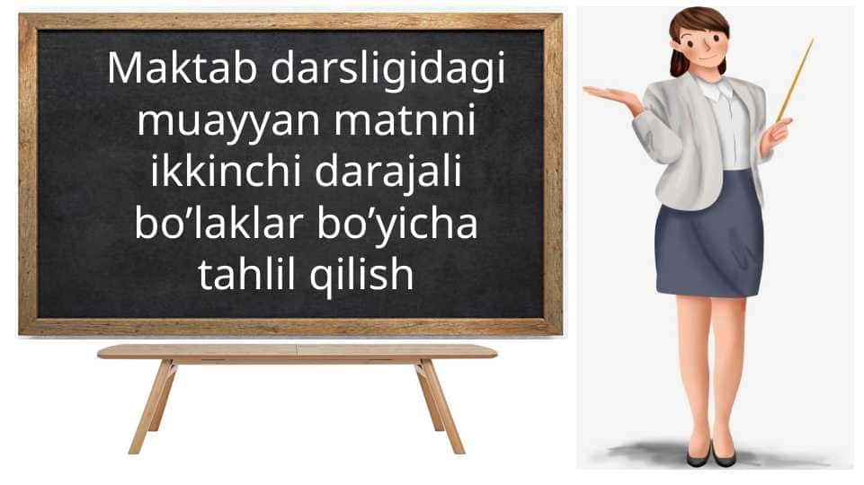 Maktab darsligidan muayyan matnni gap bo'laklari bo'yicha tahlil qilish