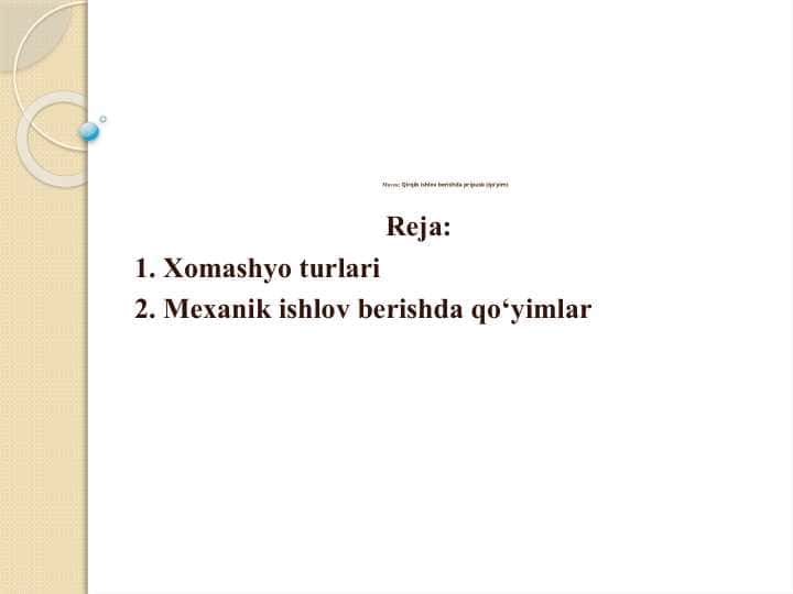 Qirqib ishlov berishda pripusk (qo’yim)