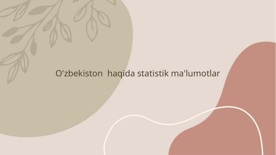 O'zbekiston haqida statistik ma'lumotlar