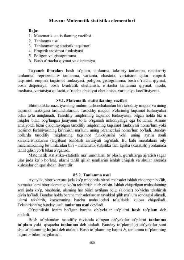 Matematik statistika elementlari