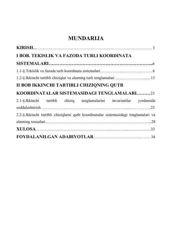 Ikkinchi tartibli chiziqning qutb koordinatalaridagi tenglamasi 2