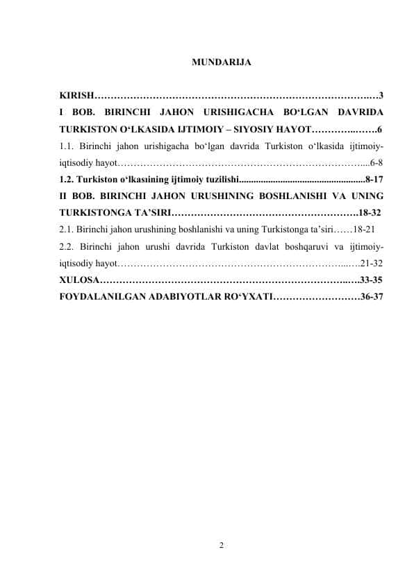 XIX asrning oxiri XX asr boshlarida Turkistonda ijtimoiy madaniy kurs ishi