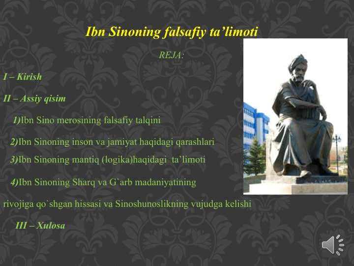 Ibn Sinoning falsafiy talimoti taqdi