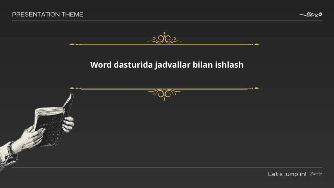 Word dasturida jadvallar bilan ishlash
