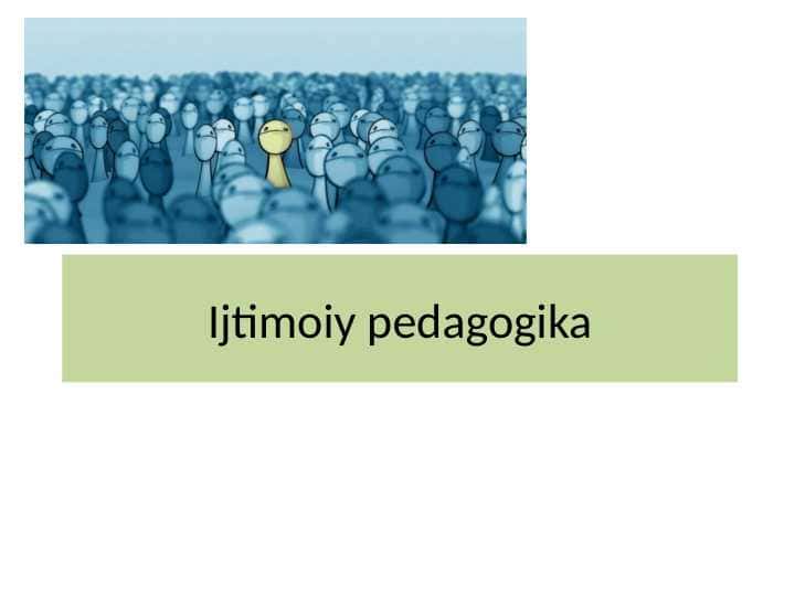 Ijtimoiy pedagogika