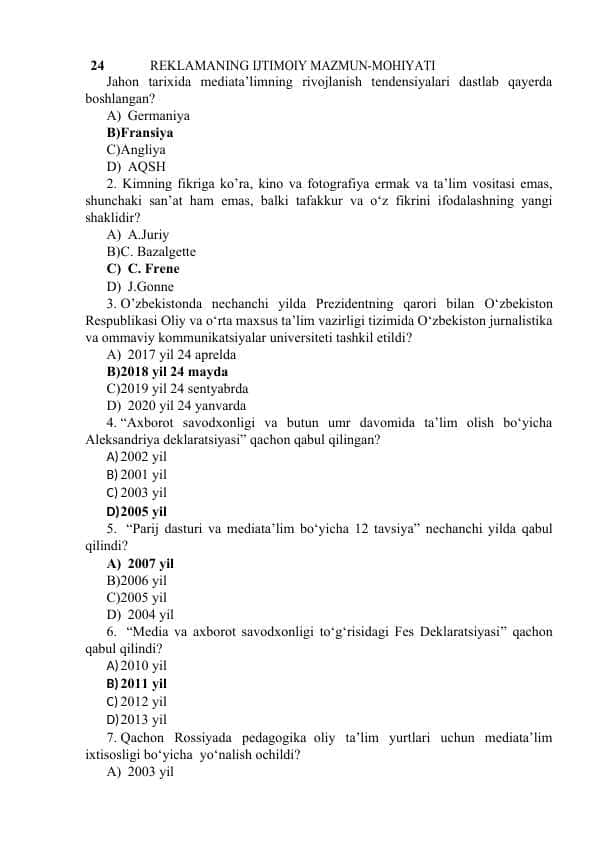 Media savodxonlik va axborot madaniyati