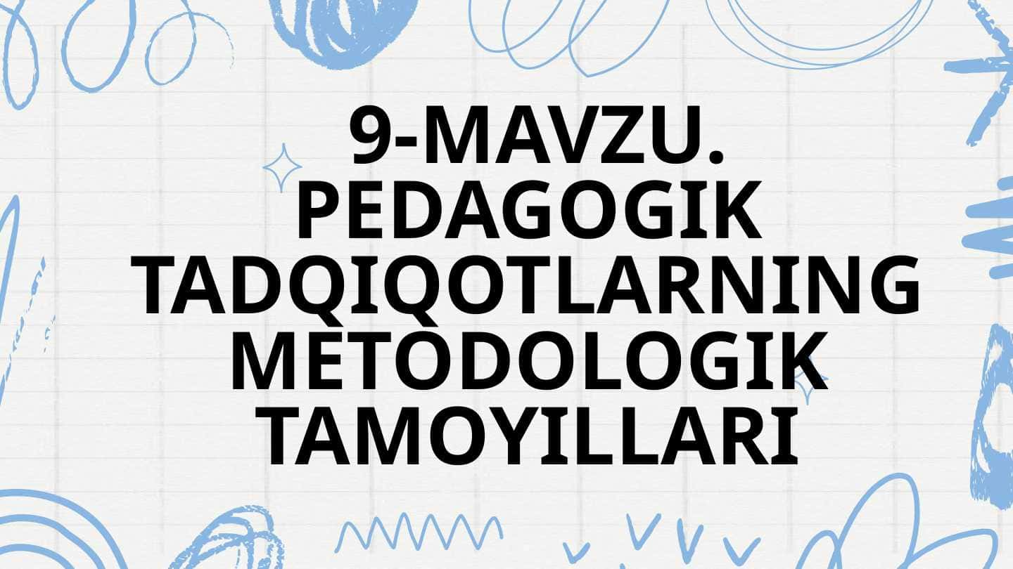 Pedagogik tadqiqotlarning metodologik tamoyillari