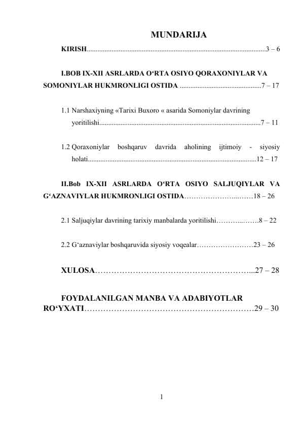IX-XII -asrlardagi ijtimoiy siyosiy hayotni tarixiy asarlarda aks etishi