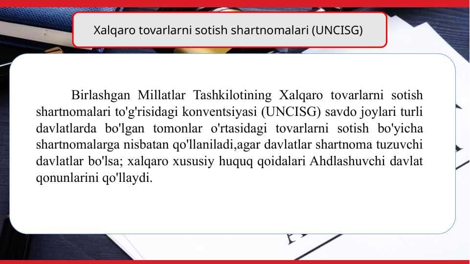 Xalqaro tovarlarni sotish shartnomalari