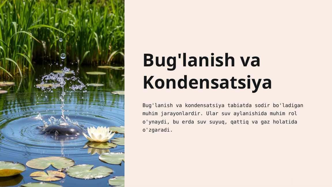 Bug'lanish va kondensatsiya