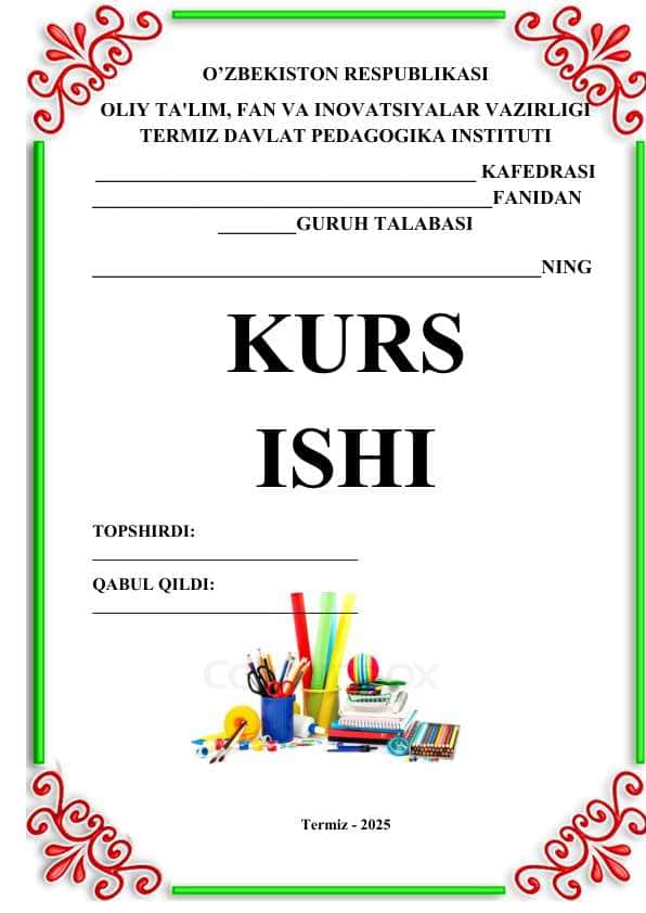Kurs ishi to'liq yoritilgan, Ilmiy-ijodiy ishlarning o'qituvchi kasbiy faoliyatidagi ahamiyati