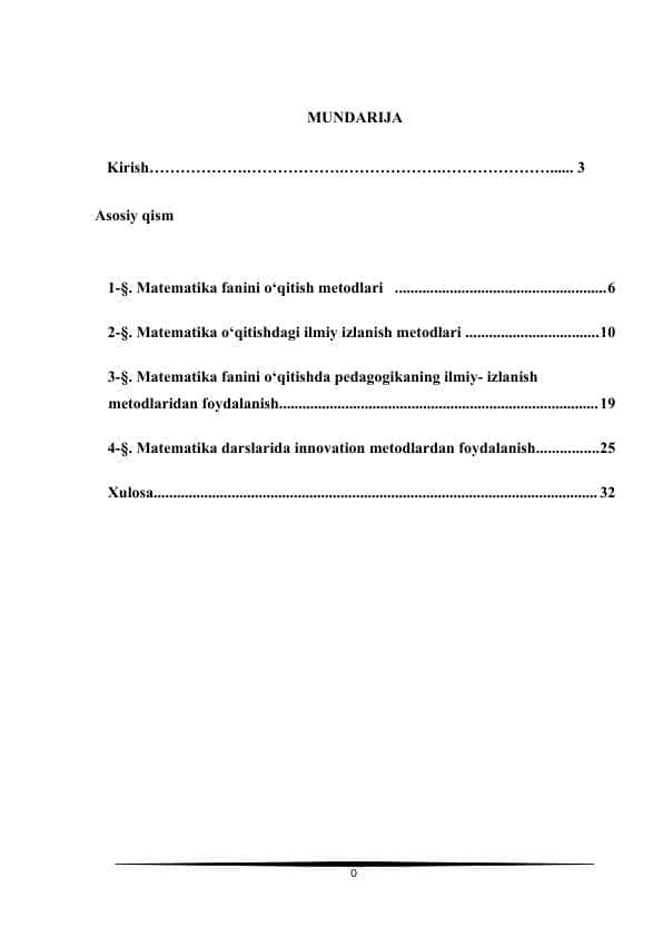 Matematika o'qitish metodlari
