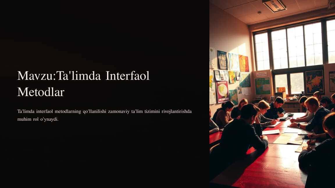 Ta'limda Interfaol Metodlar