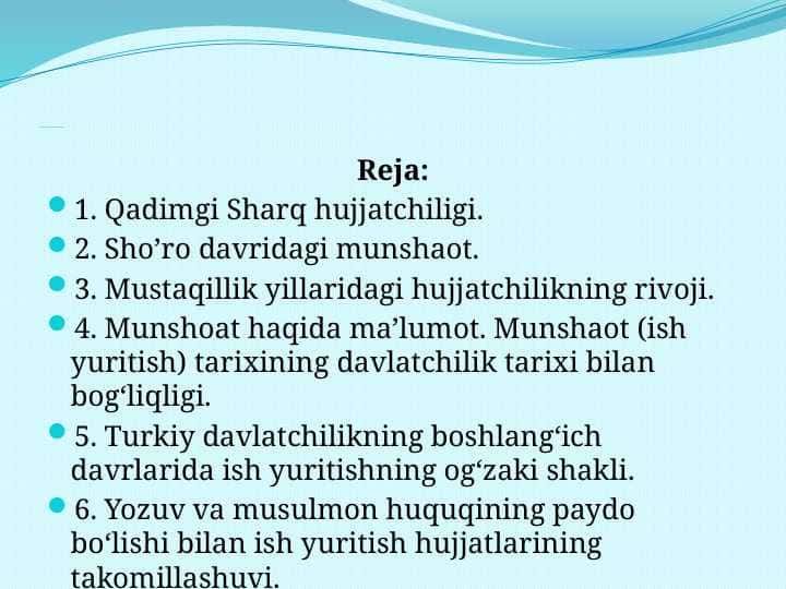 Hujjatchilik tarixi Sharq hujjatchiligi pptx