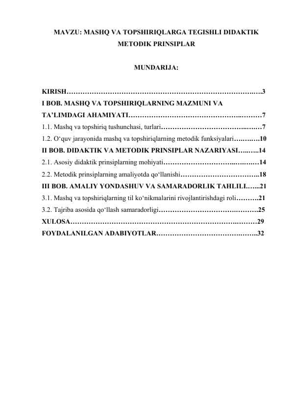 MASHQ VA TOPSHIRIQLARGA TEGISHLI DIDAKTIK METODIK PRINSIPLAR.docx