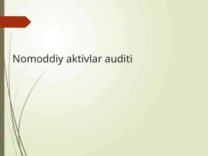 Nomoddiy aktivlar auditi