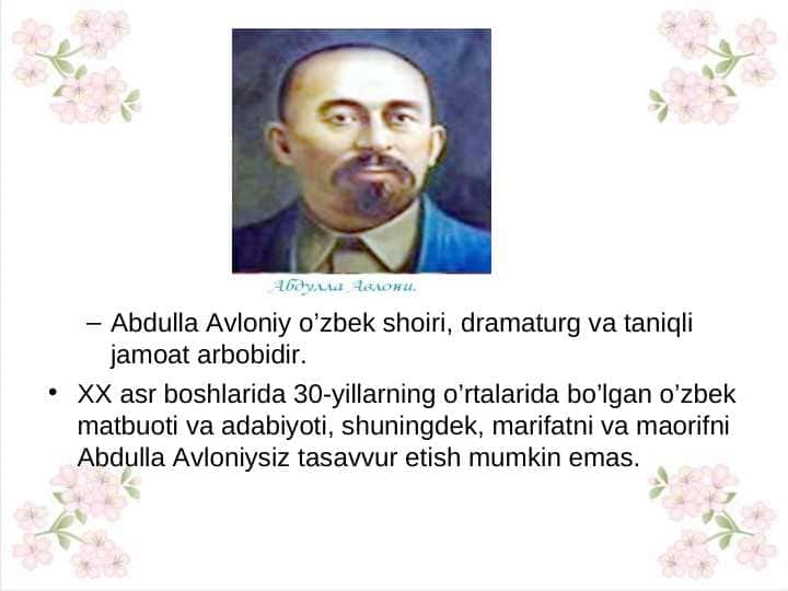Abdulla avloniy haqida