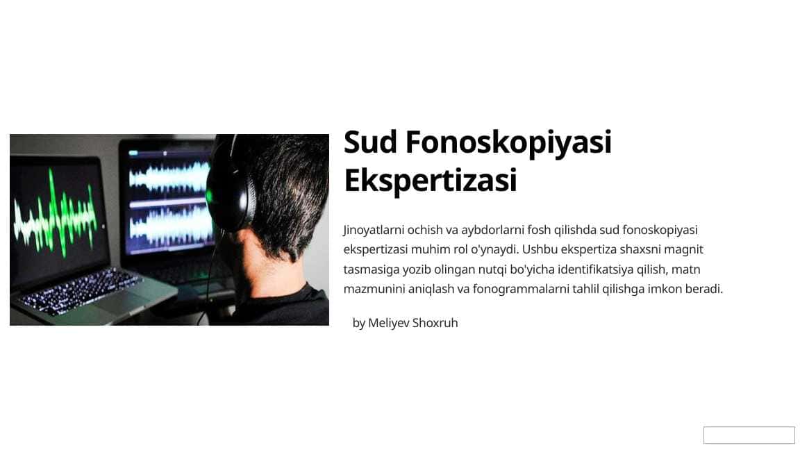 Sud Fonoskopiyasi Ekspertizasi
