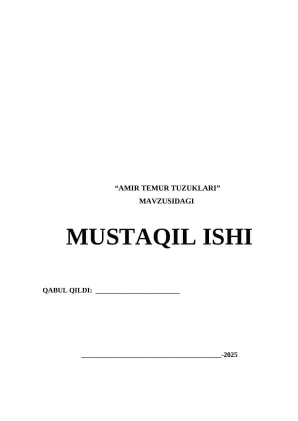 AMIR TEMUR TUZUKLARI