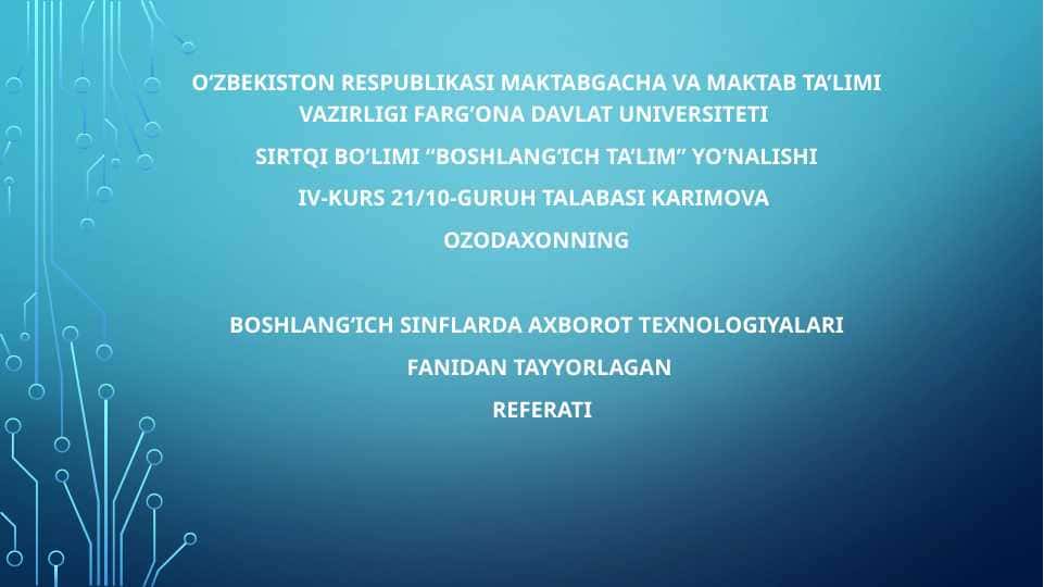 Virusning kompyuterga tushish sabablari va undan himoya qilish usullarini o’rganish.