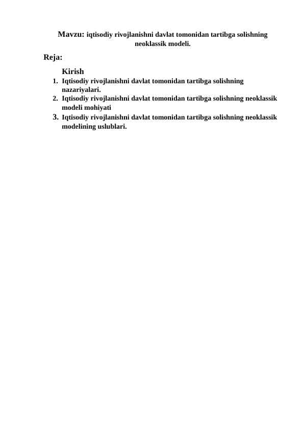 neoklassik modeli