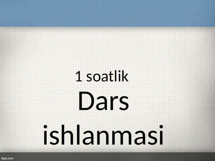 dars ishlanma milliy g'oya