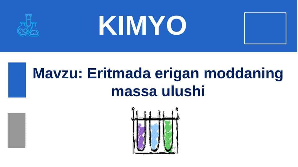 Eritmada erigan moddaning massa ulushi