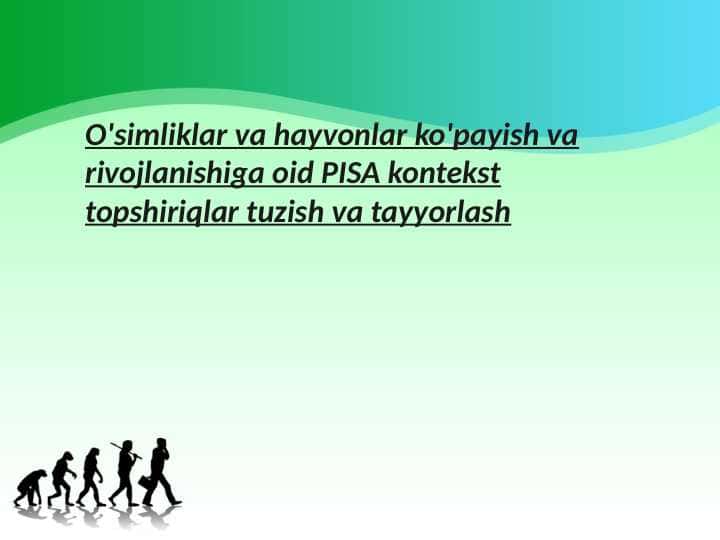 PISA topshiriq biologiya