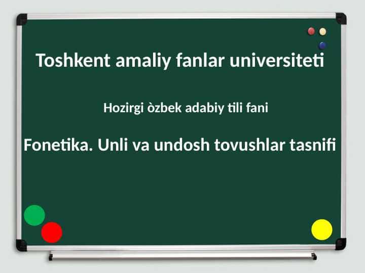 Fonetika. Unli va undosh tovushlar tasnifi