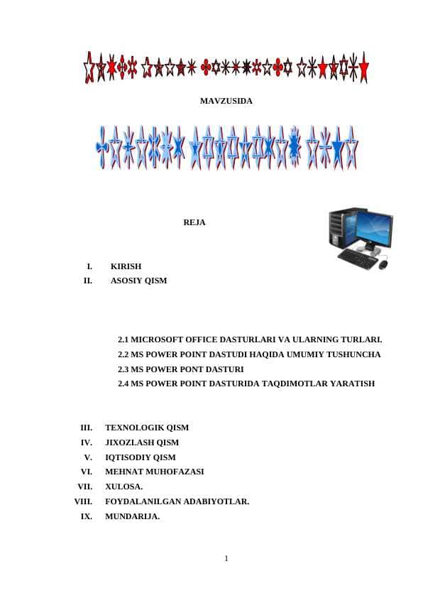 Power point dasturida Ishlash