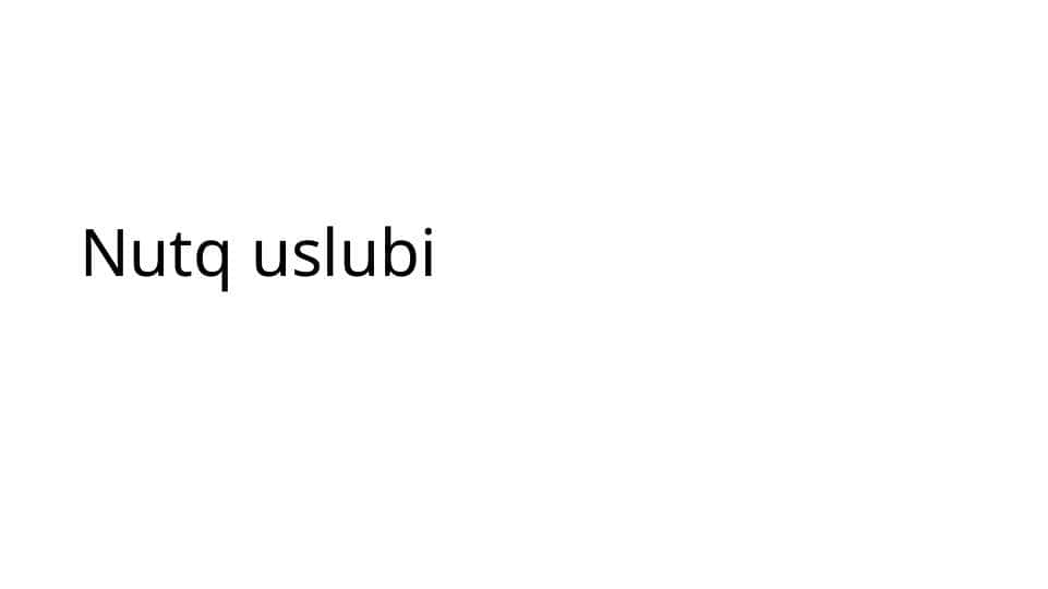 Nutq uslubi