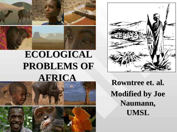 ECOLOGICAL PROBLEMS OF AFRICA