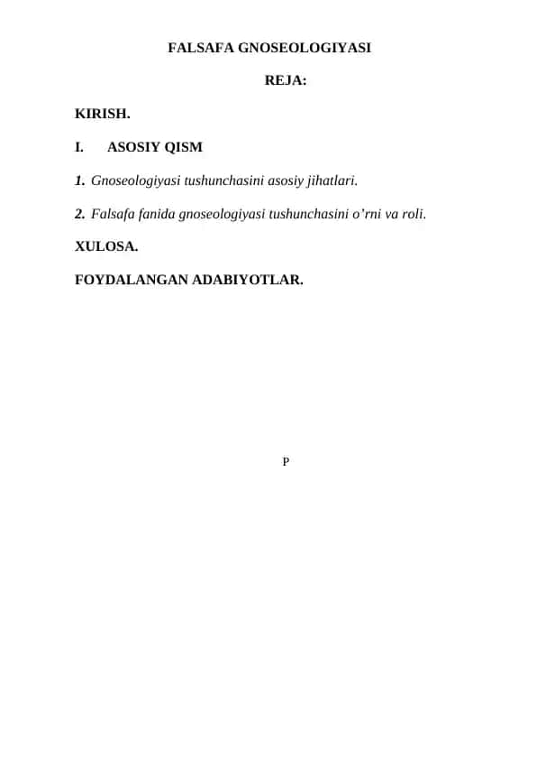 FALSAFA GNOSEOLOGIYASI