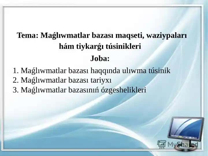 Maǵlıwmatlar bazası