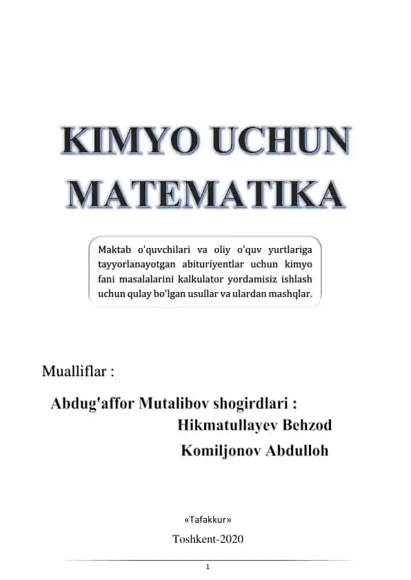 Kimyo uchun matematika