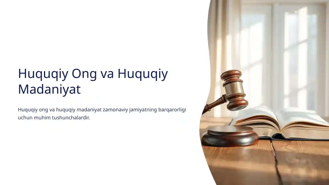Huquqiy Ong va Huquqiy Madaniyat