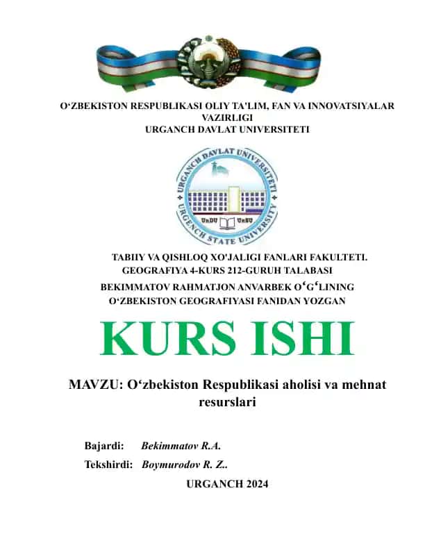 Oʻzbekiston Respublikasi aholisi va mehnat resurslari