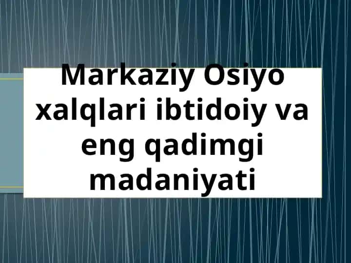 O'rta Osiyo Bronza Davri Yodgorliklari